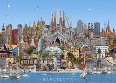 Barcelona skyline pano