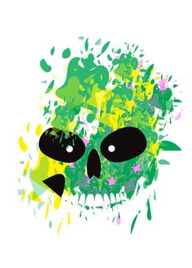 Artistic colorful skull ic