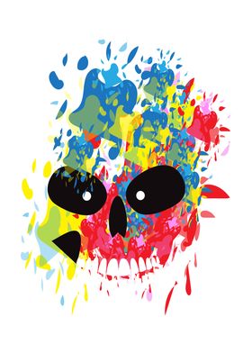 Artistic colorful skull ic