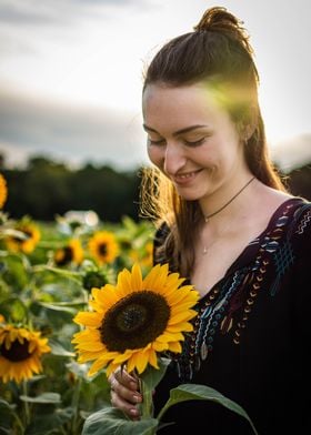 Girl with Sunflower