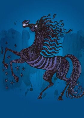 Dark Blue horse