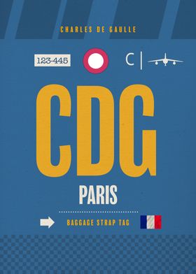 Paris Baggage Flight Tag