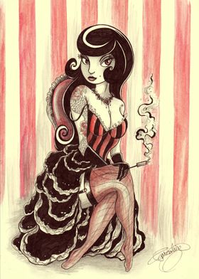 Redandblack Pin up