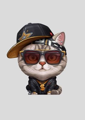 Tabby Cat Hip Hop Star