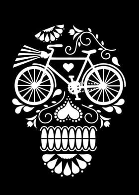 Skull bike art poster  