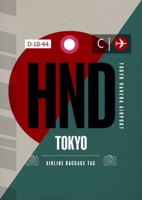 Tokyo HND Airport Code Tag