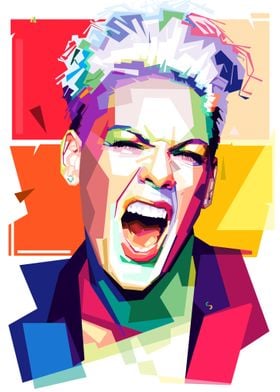 Pink Popart portrait