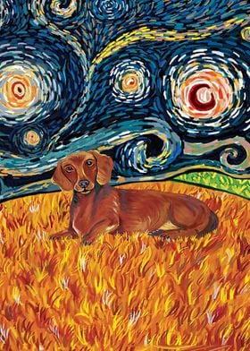 Dachshund Van Gogh