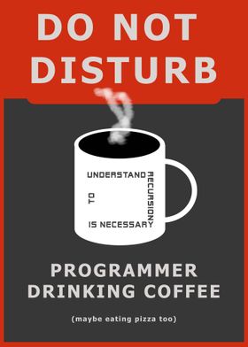 Programmer drinking coffee