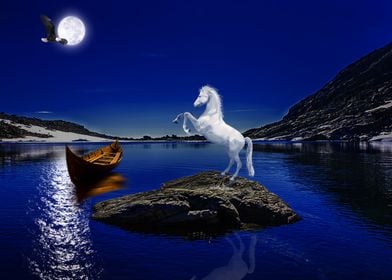 3D Horse Matte Painting