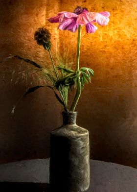 Flower in vase painting