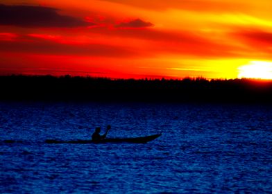 Canoe and Sunset