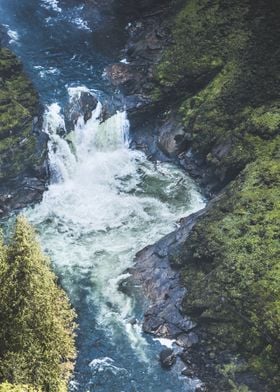 Waterfall arial shot