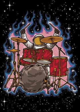 Space Drummer Bangs Drums