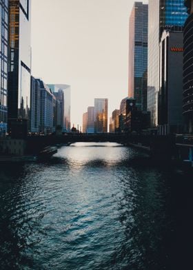 Chicago River Sunset