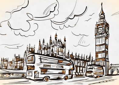  London sketch Big Ben