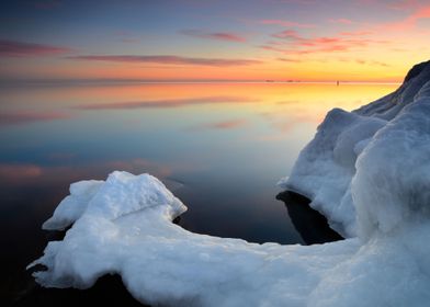 Baltic Sea Shore In Snowy 