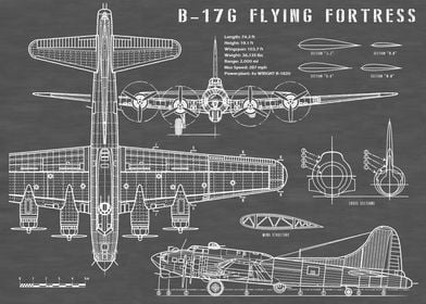 B-17 Bomber Airplane Print