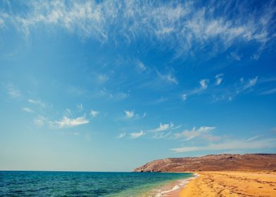 Wild Deserted Beach With C