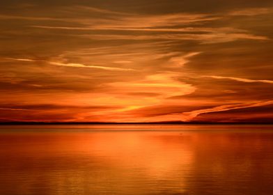 Colorful Sunset In The Sea