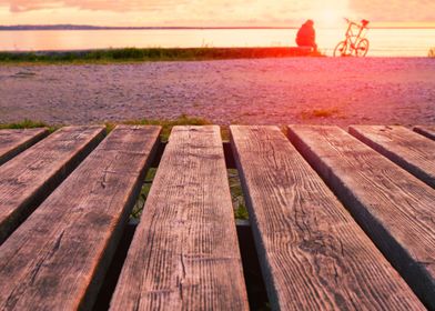 Wooden Boards On The Beach