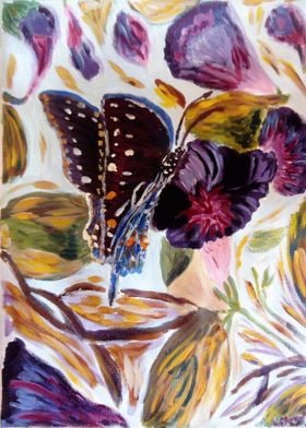 Butterfly and petunia