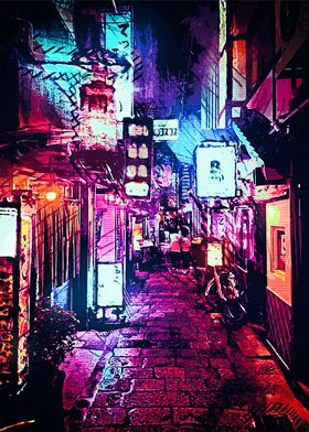 Japan Streets neon night