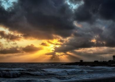 Golden sunset at Porthcawl