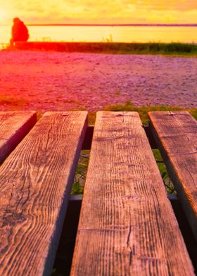 Wooden Boards On The Beach