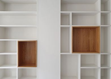 Empty closet shelves