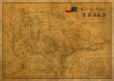 Old Map of Texas 1849