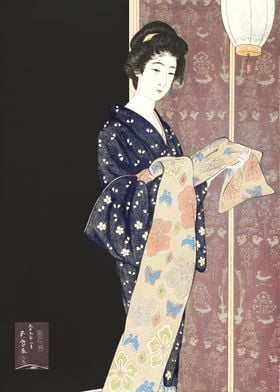 Woman in a summer kimono