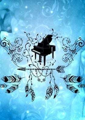 Piano with feathers