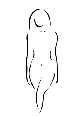 Abstract nude woman