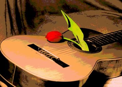 Guitar with tulip