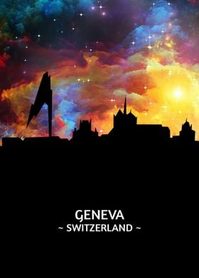 Geneva Switzerland Skyline