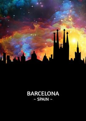 Barcelona Spain Skyline 