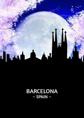 Barcelona Spain Skyline 