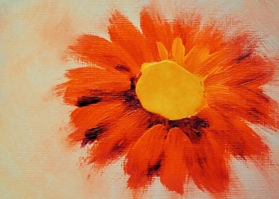 Orange Sunflower Art