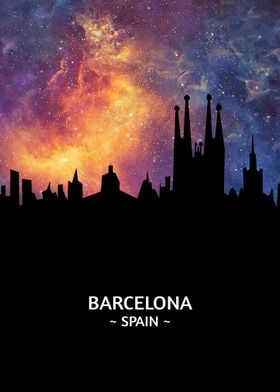 Barcelona Spain Skyline 