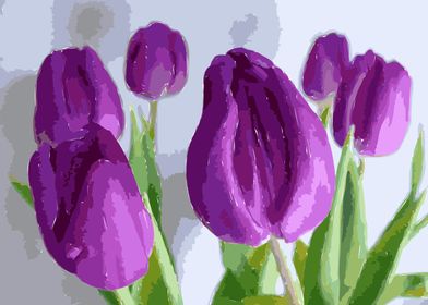 Purple Painted Tulips