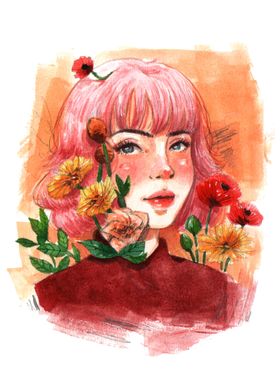 Red Flower Girl