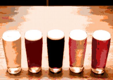 Beer Selection 3 Halftone