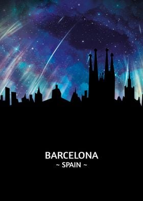 Barcelona Spain Skyline 