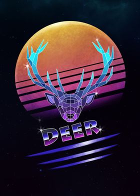 Retro Synthwave Deer