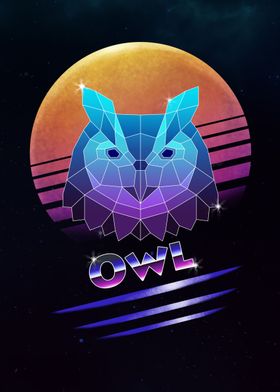 Retro Synthwave Owl