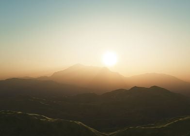 Sunset mountain landscape