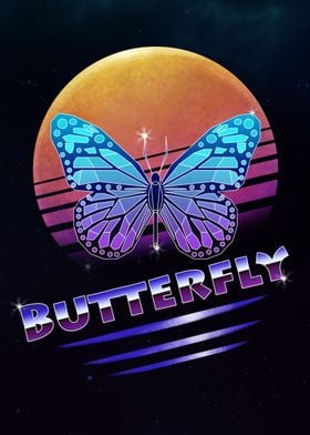 Retro Synthwave Butterfly