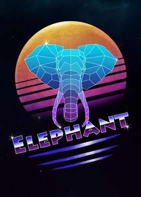 Retro Synthwave Elephant