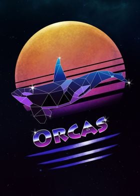 Retro Synthwave Orcas